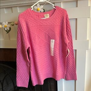 Womens St. John's Bay NWT Pink Spring Sweater L